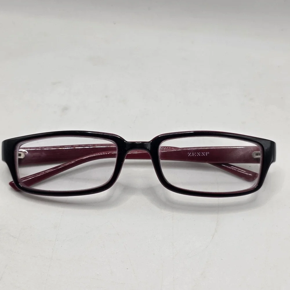 Zenni Eyeglass Frames Black Burgundy Rectangular Acetate Dark Academia